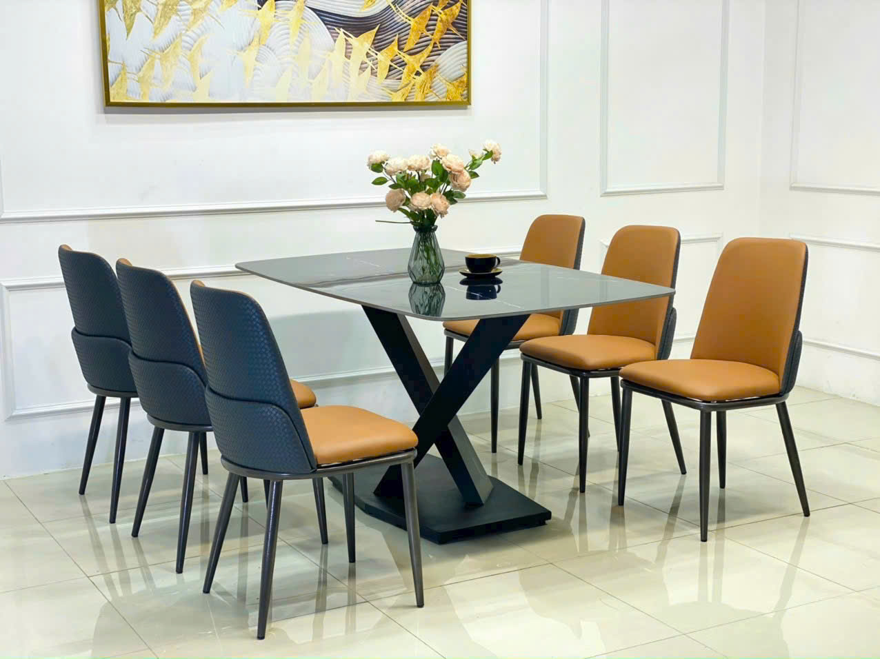 Bộ bàn ghế ăn nhập khẩu 07